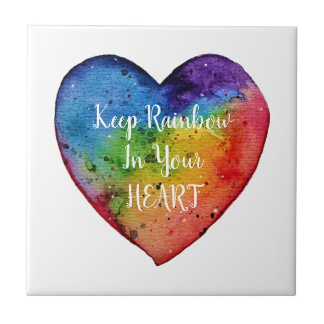Carreau Cute Watercolor Rainbow (Devant)