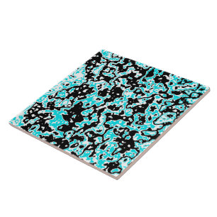 Carreau Cyan et Black Swirls