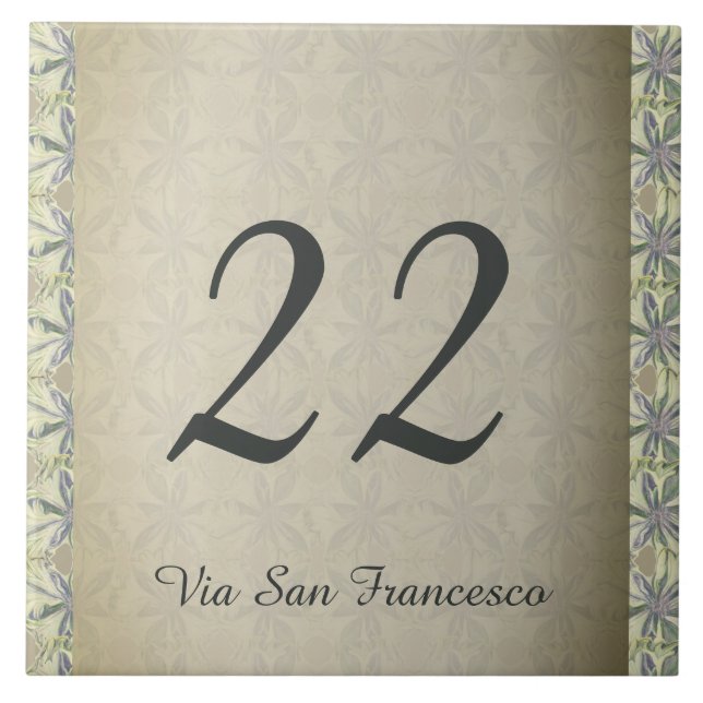 Carreau Cyanus House Number & Street (Devant)