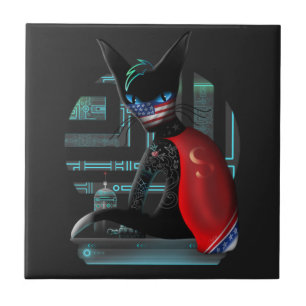 Carreau Cyberpunk Ninja Chat noir