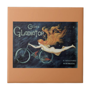 Carreau Cycles Gladiator, Art nouveau victorien vintage