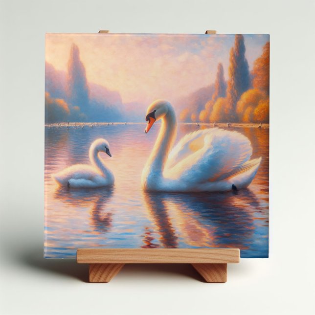 Carreau Cygnet et cygne (Créateur téléchargé)