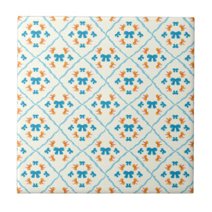 Carreau d'accent crème à nœud papillon géométrique