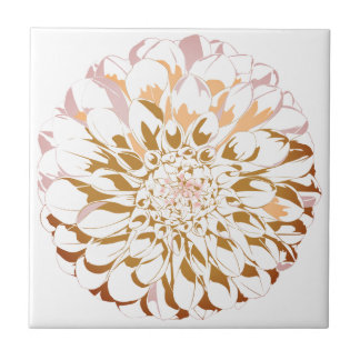 Carreau d'accent en céramique de fleur de dahlia -