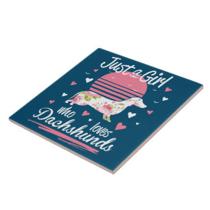 Carreau Dachshund Design, Juste Une Fille Qui Aime Les Dac