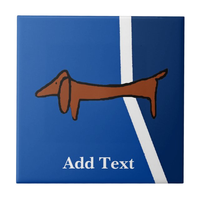 Carreau Dachshund Dutch Look, Personnaliser (Devant)