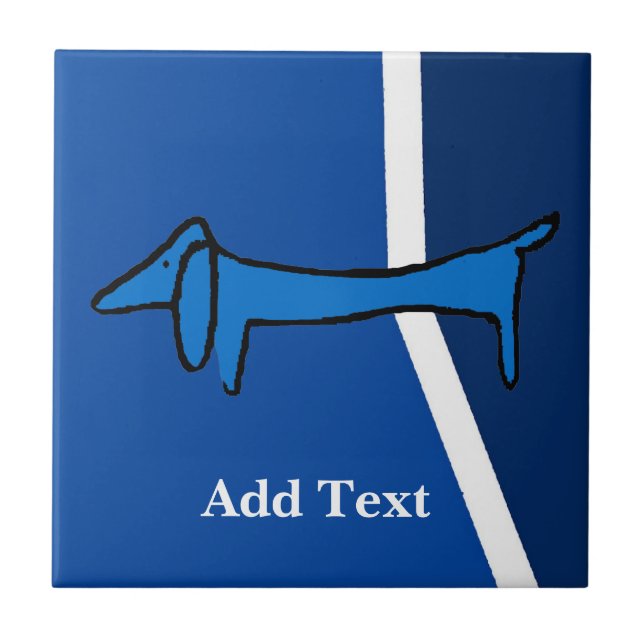 Carreau Dachshund Dutch Look, Personnaliser (Devant)