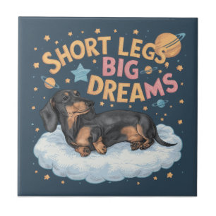 Carreau Dachshund Jambes courtes Gros rêves
