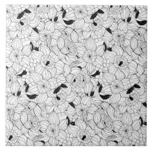 Carreau Daffodiques motif floral printanier