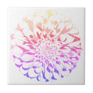 Carreau Dahlia flower ceramic tile - violet tones