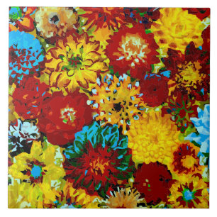 Carreau Dahlias Abstrait Fleur Fleur Florale Photo