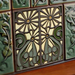 Carreau Daisies Art Déco Décoration Murale Florale Art Nou