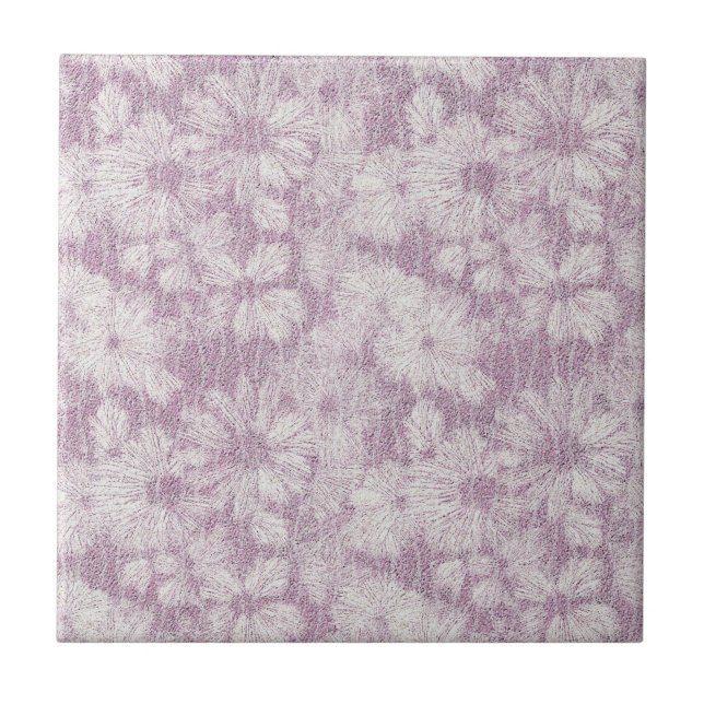 Carreau Daisy Brisée Texturée en Relief Douce Lilas (Devant)