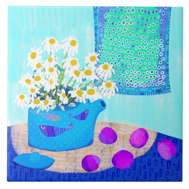 Carreau Daisy Floral Céramique Carrelage de cuisine (Devant)