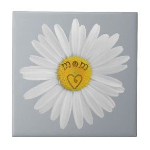 Carreau Daisy Flower For Mom Art Personnaliser Arrière - p