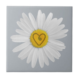 Carreau Daisy Flower Love Art Personnaliser Arrière - plan