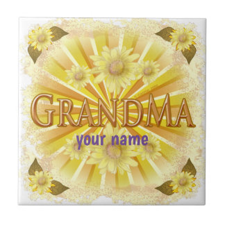 Carreau Daisy Grand-mère nom personnalisé