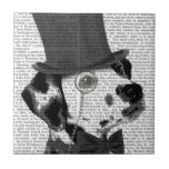Carreau Dalmatien, Hound officiel et Casquette<br><div class="desc">Dalmatien,  Hound officiel et Casquette par FabFunky. Comprend une dapper dalmation portant un tophat et un monocle amusants. | 191418D</div>