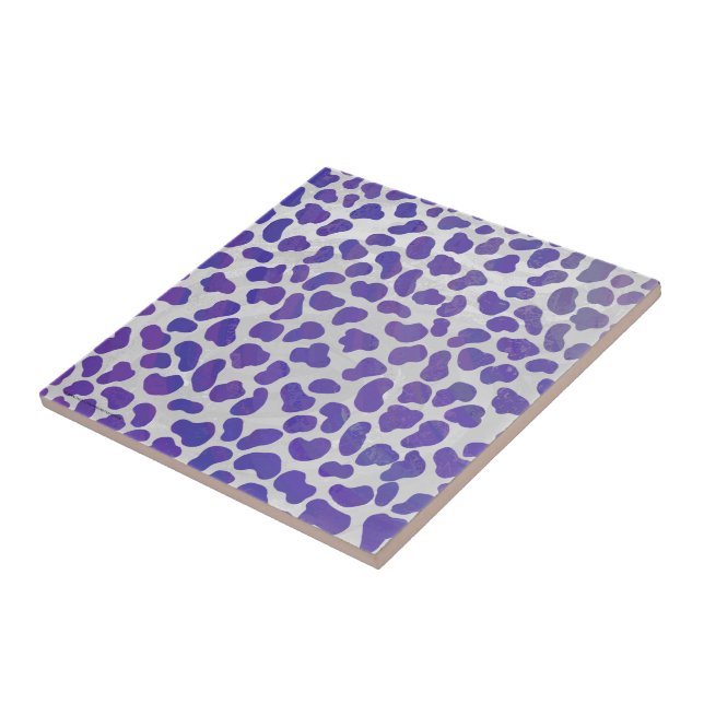 Carreau Dalmatien Imprimé Violet et Blanc (Côté)