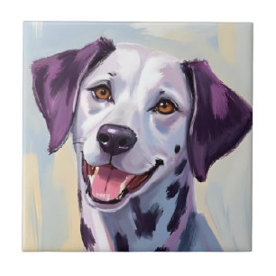 Carreau Dalmatien Peinture aquarelle de chien personnali