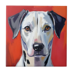 Carreau Dalmatien   Peinture de chien animal de compagnie 