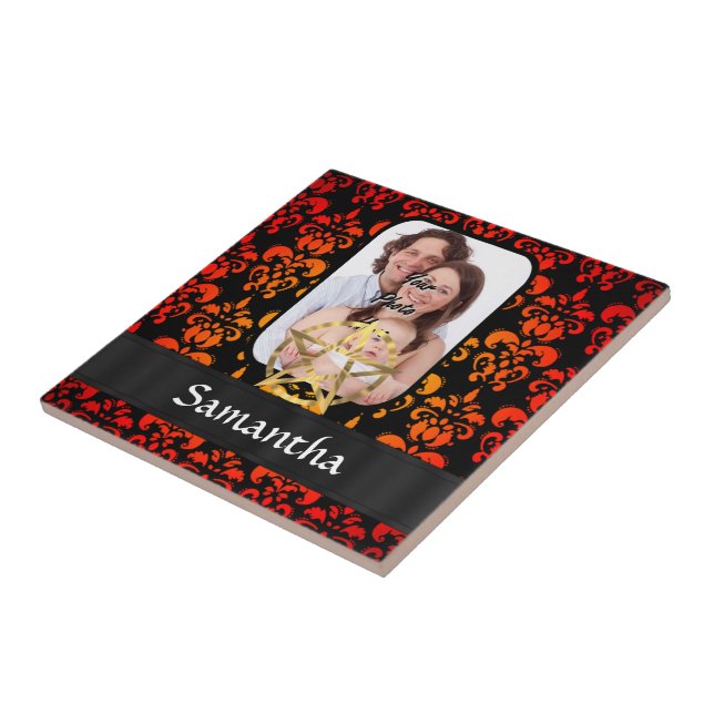 Carreau Damas et pentacle (Côté)