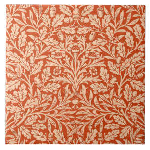 Carreau Damas florales Art Nouveau, Mandarin Orange