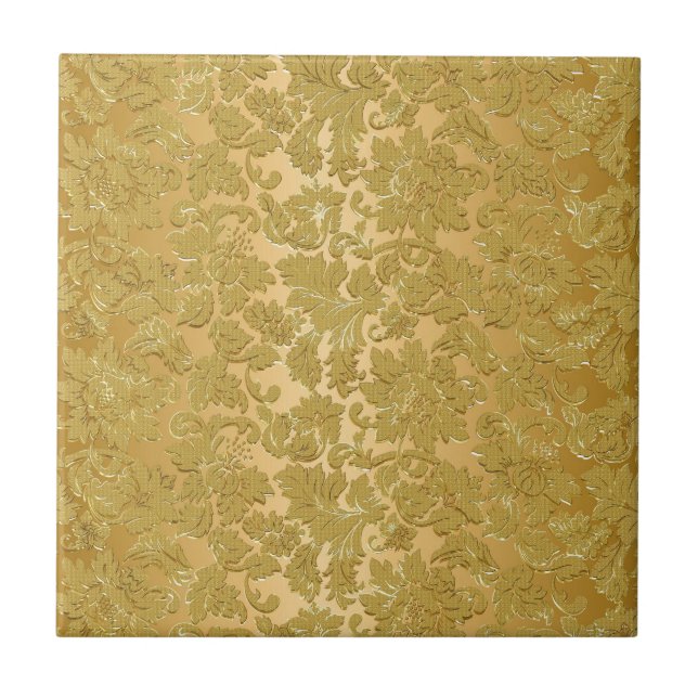 Carreau Damas Vintage or monochromatique (Devant)