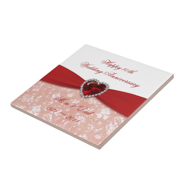 Carreau Damask 40e anniversaire Mariage Design (Côté)