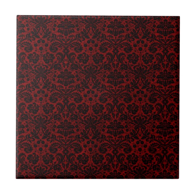 Carreau Damask Maroon Black (Devant)