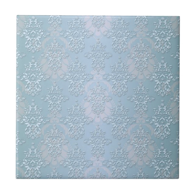 Carreau Damassé Bleu Bébé Pastel (Devant)