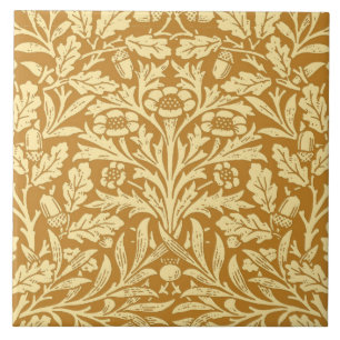 Carreau Damassé florale de Nouveau d'art, jaune de