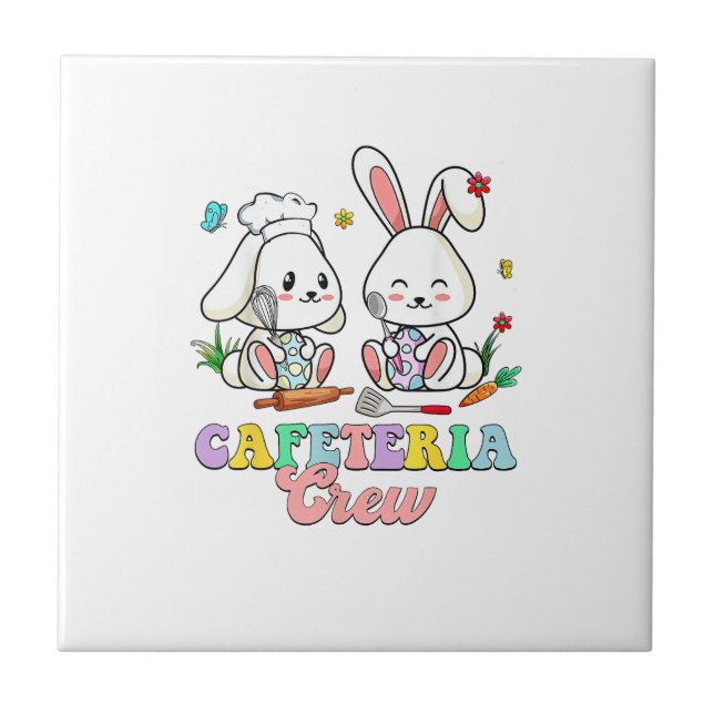 Carreau Dame de la cantine de Pâques Équipe de la cafétéri (Devant)