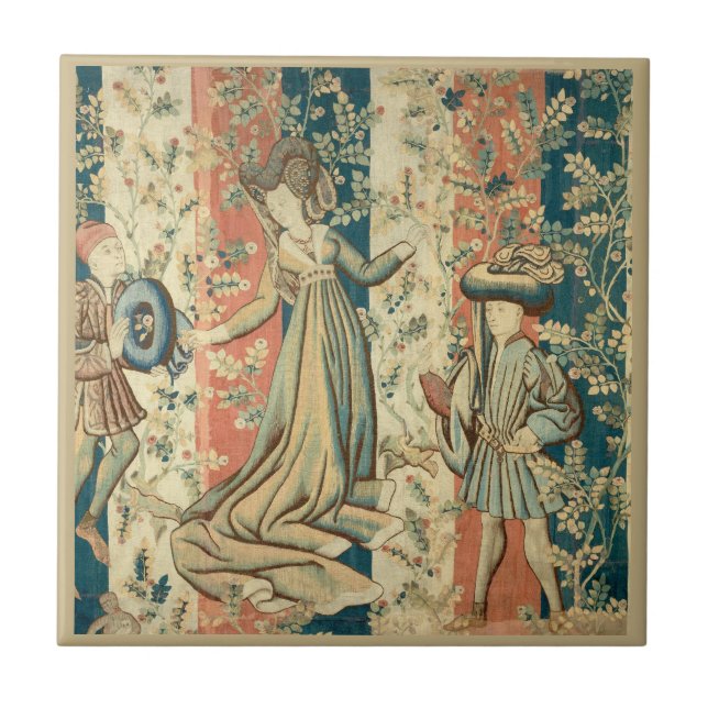 Carreau Dame et Messieurs Médiéval Moyen Âge  (Devant)