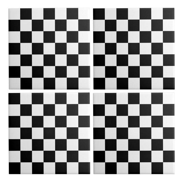 Carreau Damier blanc et noir (White and Black Checkered Ceramic Tiles)