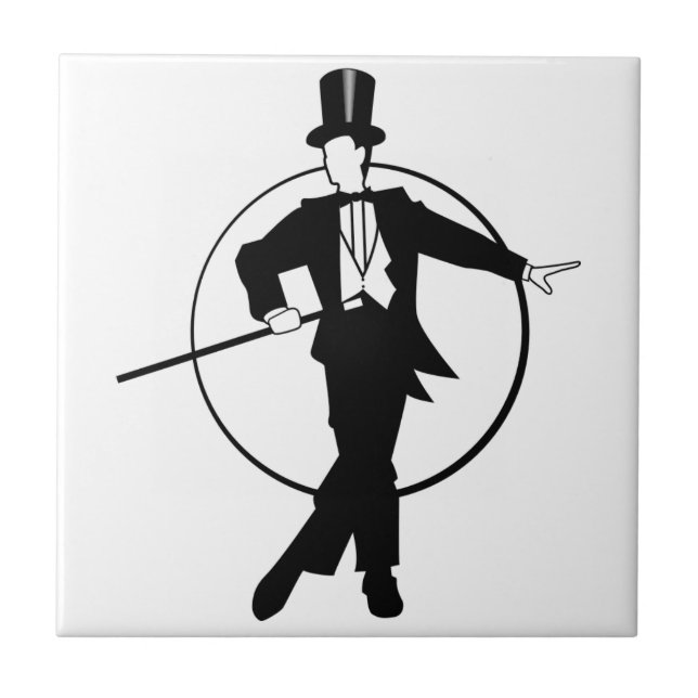 Carreau Dancer Tuxedo Top Hat Cane 20's art déco (Devant)