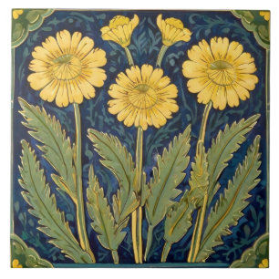 Carreau Dandelion Fleurs Art Déco Nouveau Jaune Floral