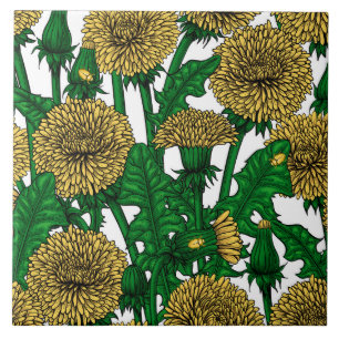 Carreau Dandelions sur blanc