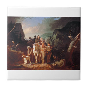 Carreau Daniel Boone escortant des colons 