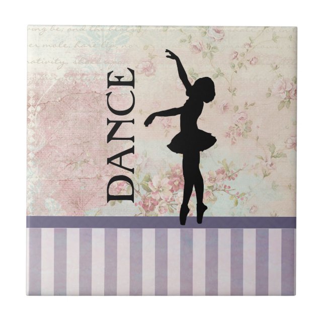 Carreau Danse - Ballerina Silhouette Arrière - plan Vintag (Devant)