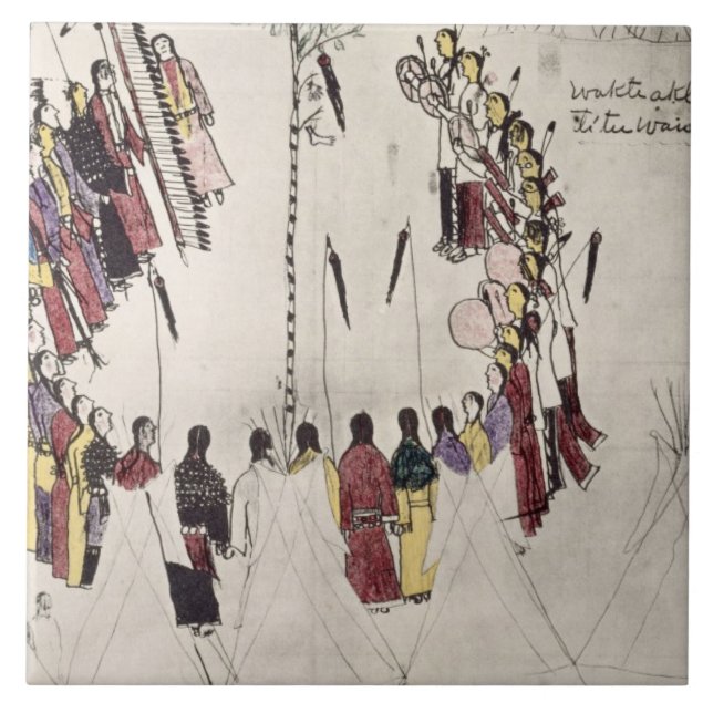 Carreau Danse de cuir chevelu ou danse de victoire (encre (Devant)