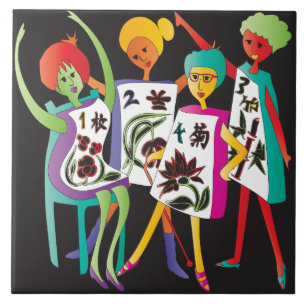 Carreau Danse des fleurs Mah Jongg