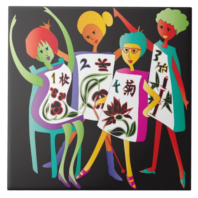 Carreau Danse des fleurs Mah Jongg (Devant)