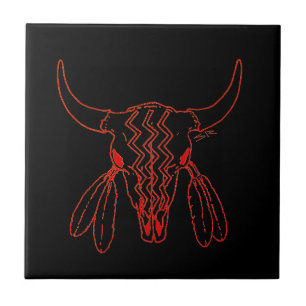 Carreau Danse fantôme rouge Buffalo noir petite tuile gros