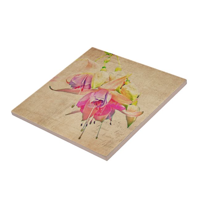 Carreau Danser Dans Le Vent - Fleurs Fuchsia (Côté)
