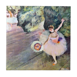 Carreau Danseur avec un bouquet de fleurs d'Edgar Degas