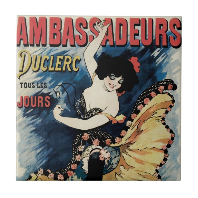 Carreau Danseur de flamenco Art Nouveau vintage, Ambassade (Devant)