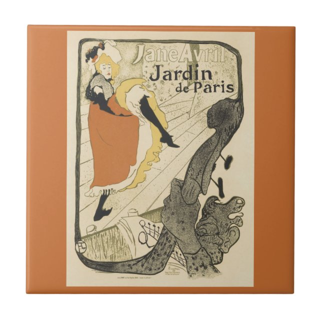 Carreau Danseuse Art Nouveau Jane Avril par Toulouse Lautr (Devant)