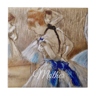 Carreau Danseuse de Degas avec ruban bleu 