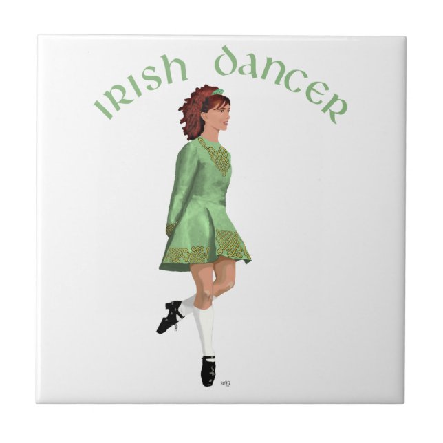 Carreau Danseuse de step irlandais - Vert (Devant)